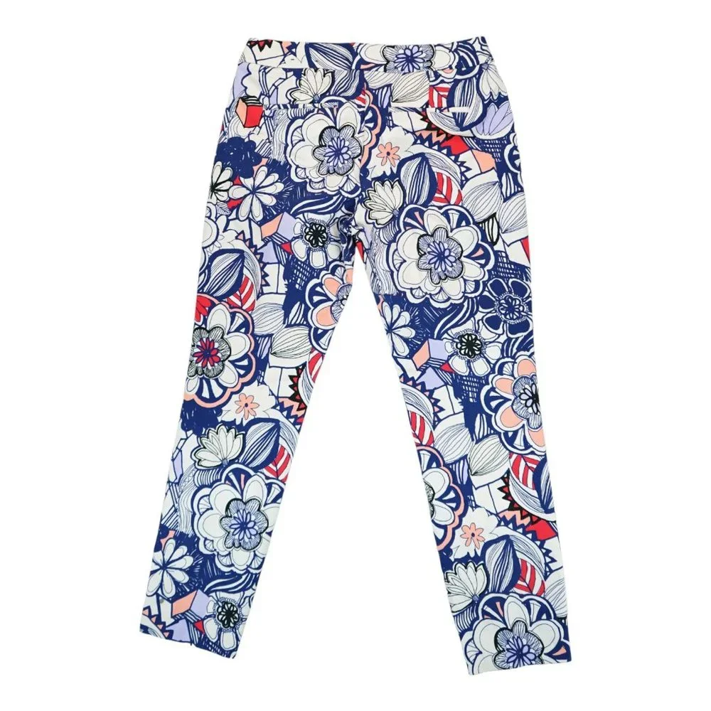 Express Floral Print Columnist Ankle Pant Size‎ 4R Cotton Women's
